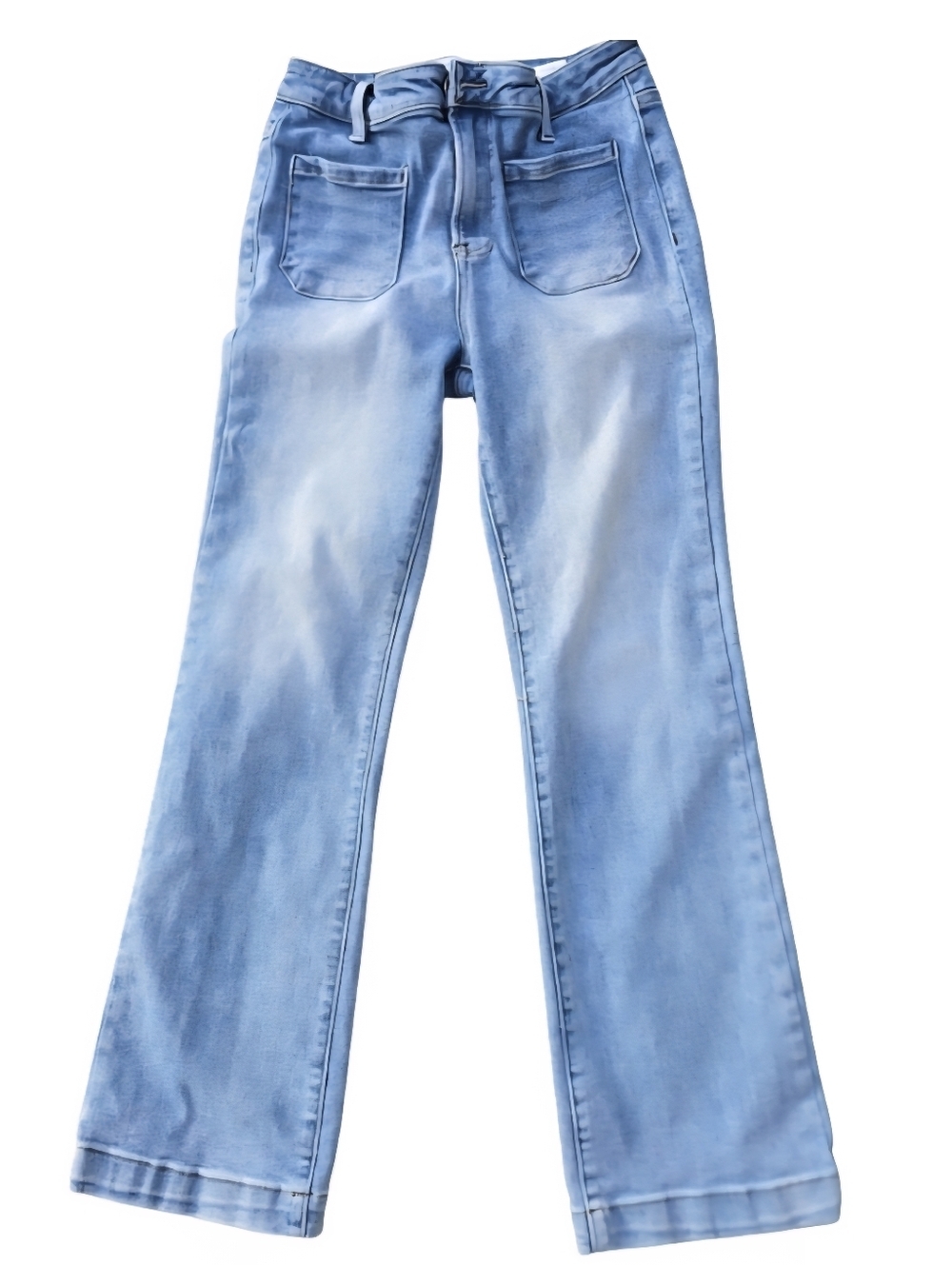 Freckled Poppy x Risen Jeans Size 7/28 High Rise Flare Light Wash Stretch